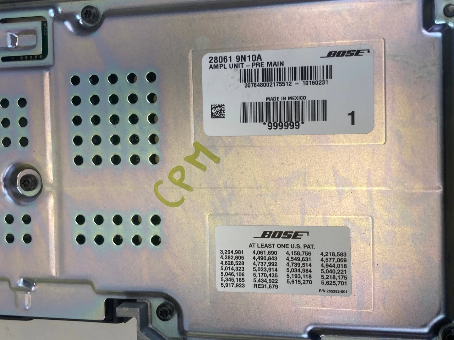 2009-2014 NISSAN MAXIMA BOSE AUDIO RADIO SOUND AMPLIFIER UNIT 28061-9N10A OEM