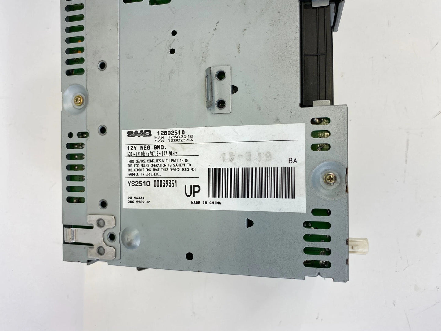 2003-2006 SAAB 9-3 AM FM RADIO STEREO CD PLAYER RECEIVER HEAD UNIT 12802510 OEM