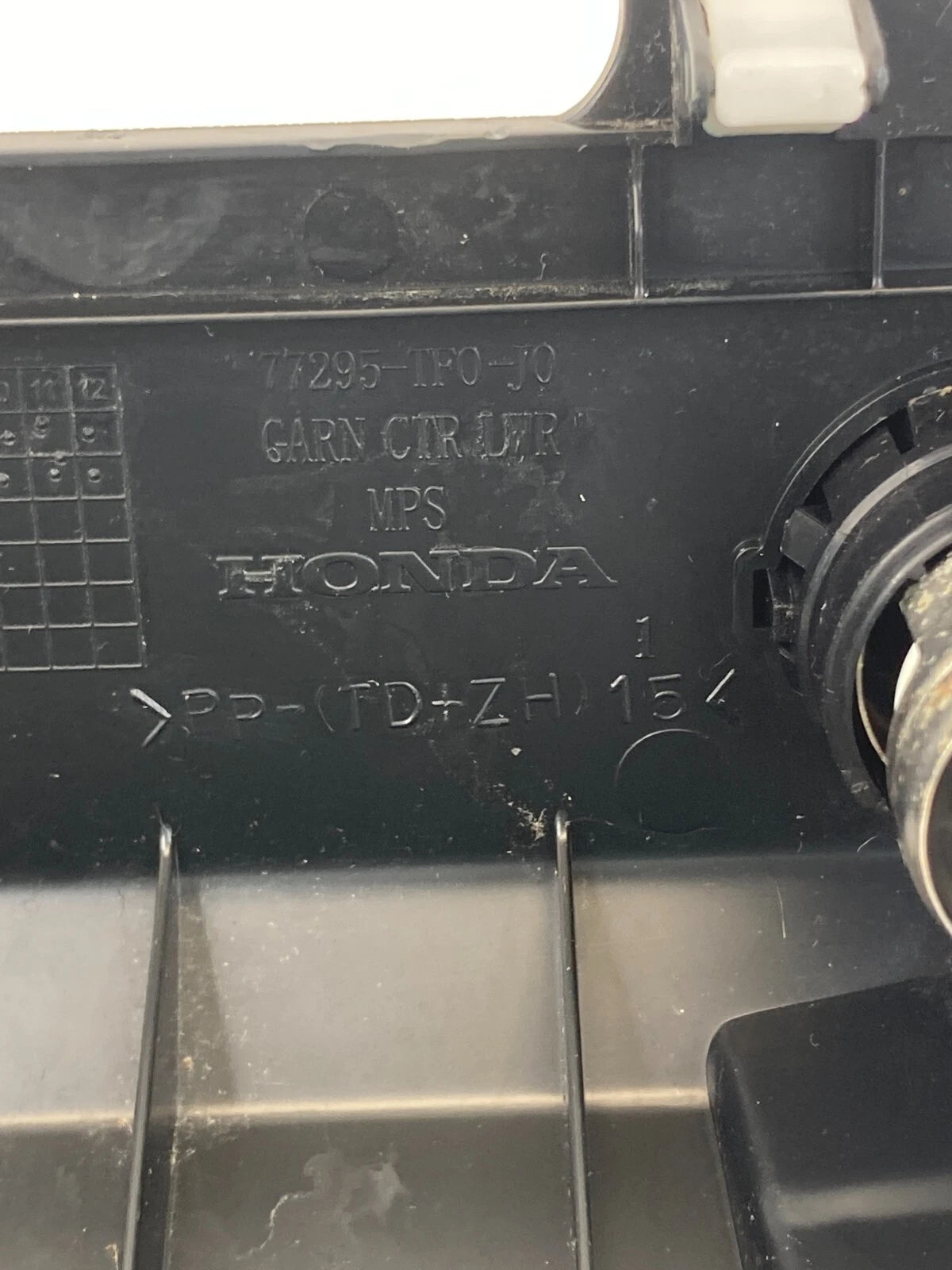 2009-2013 HONDA FIT CENTER DASH POWER OUTLET LOWER BEZEL COVER 77295-TF0-J0 OEM
