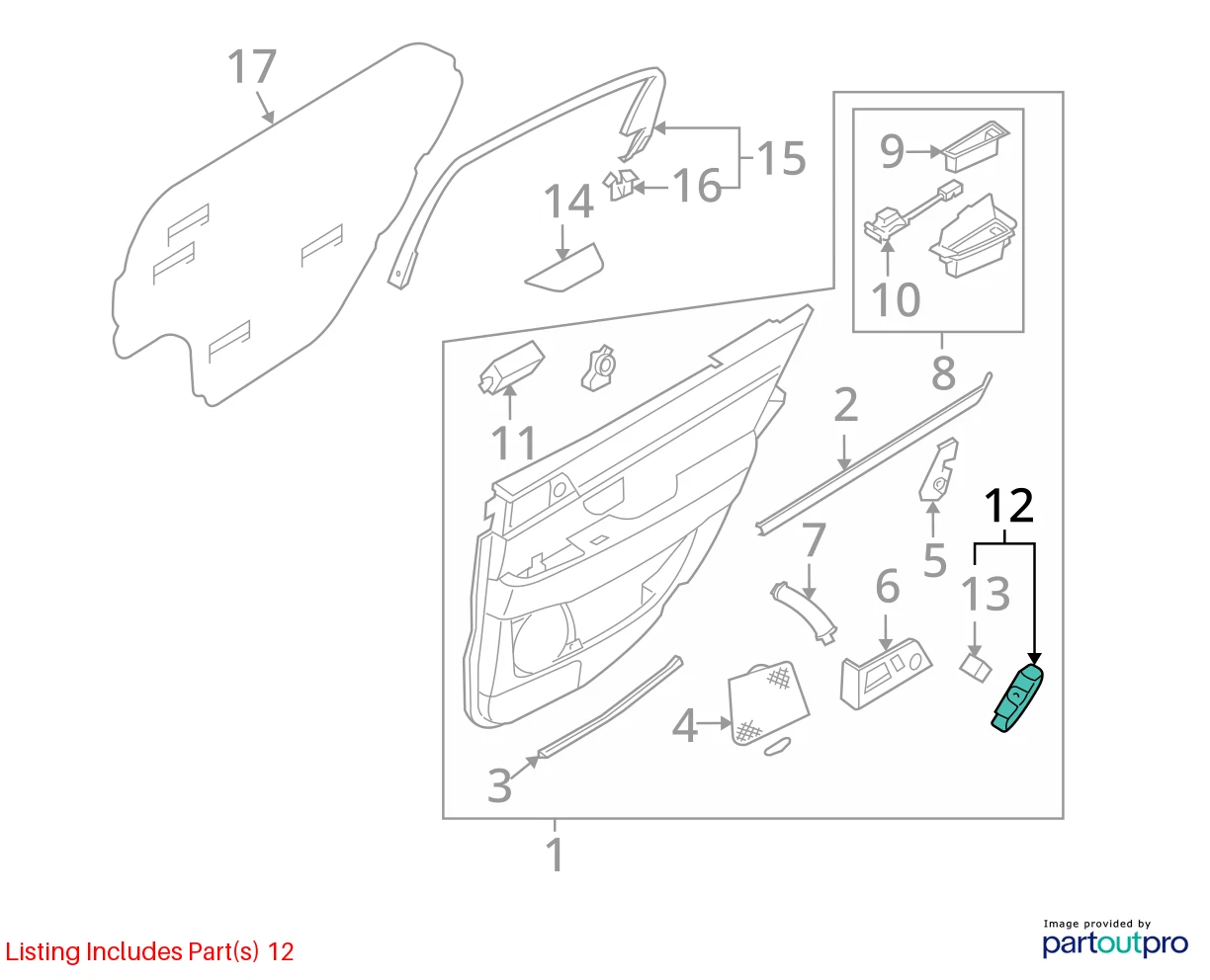 2004-2009 KIA AMANTI REAR LEFT SIDE DOOR COURTESY LIGHT LAMP 92650-3F000 OEM
