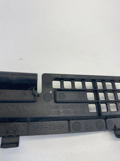 12 13 14 15 HONDA CIVIC SEDAN LID FRAME NUMBER COVER TRIM BEZEL 74205-TR0 OEM