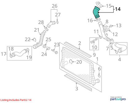 2009-2017 VOLKSWAGEN TIGUAN AIR INTAKE PRESSURE INTERCOOLER HOSE TUBE PIPE