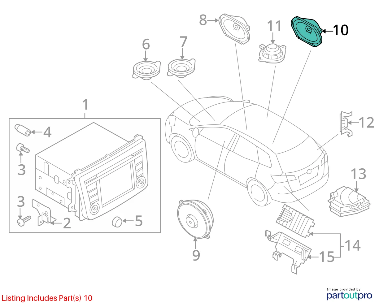 2004-2009 MAZDA 3 REAR LEFT SIDE DOOR SPEAKER AUDIO SOUND SYSTEM GJ6A 66 960 OEM