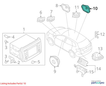 2004-2009 MAZDA 3 REAR LEFT SIDE DOOR SPEAKER AUDIO SOUND SYSTEM GJ6A 66 960 OEM
