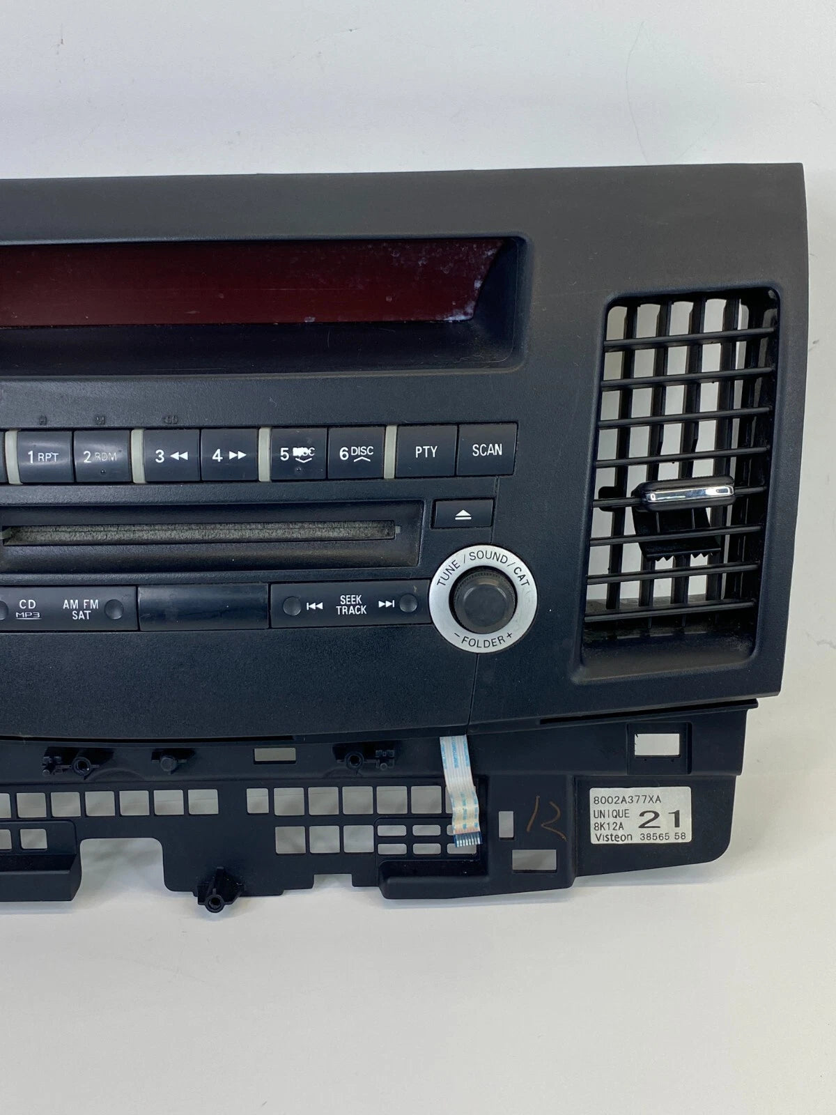 08 09 MITSUBISHI LANCER DASH PANEL RADIO AM/CD PLAYER W A/C VENTS 8002A377XA OEM