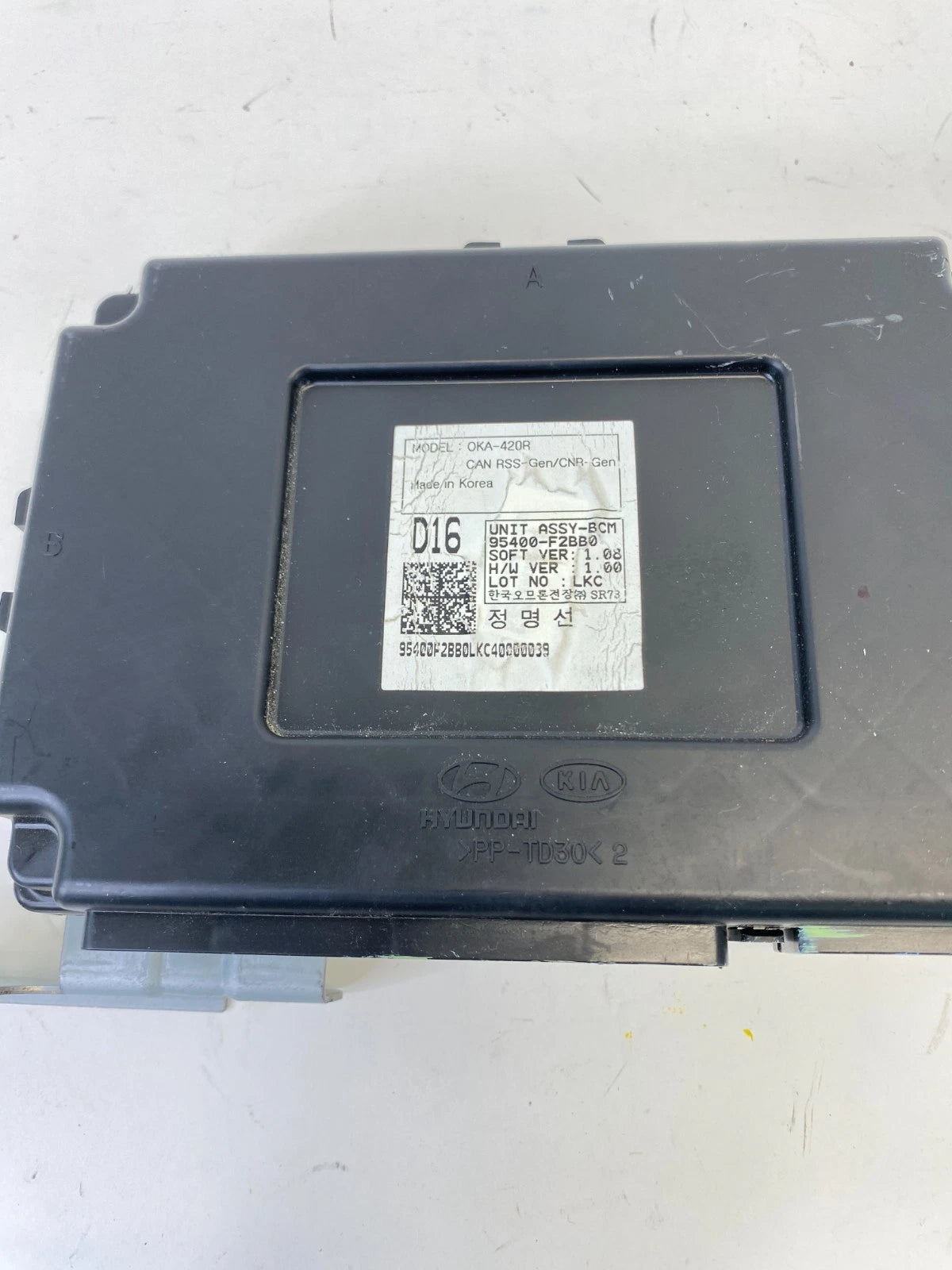 2017 2018 HYUNDAI ELANTRA 2.0L L4 A/T BODY CONTROL MODULE COMPUTER 95400-F2BB0