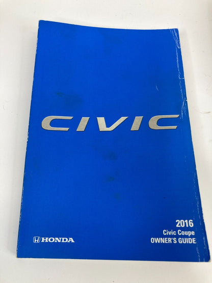 2016 16 Honda Civic Coupe Owners Manual Guide Book w/ Case OEM