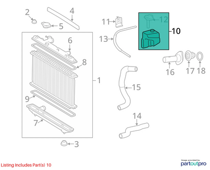 2007-2011 TOYOTA CAMRY RADIATOR COOLANT OVERFLOW RESERVOIR TANK OEM 16470-0P020
