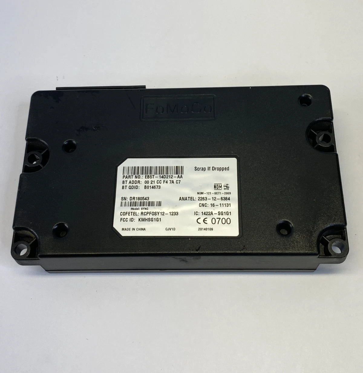 2012-2014 FORD FOCUS SYNC BLUETOOTH COMMUNICATION CONTROL MODULE EB5T-14D212-AA