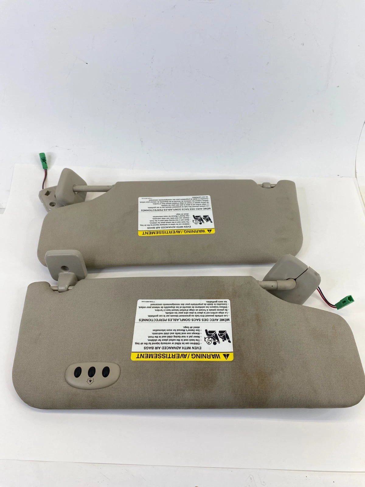 2010 2011 FORD TAURUS LEFT & RIGHT SIDE SUN VISOR SET PAIR W/ GARAGE OPENER OEM