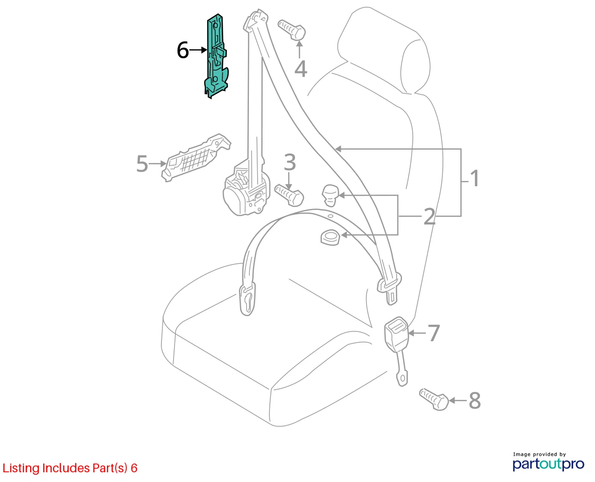 2002-2016 AUDI A4 QUATTRO FRONT LEFT SIDE SEAT BELT HEIGHT ADJUSTER 8K0857833C