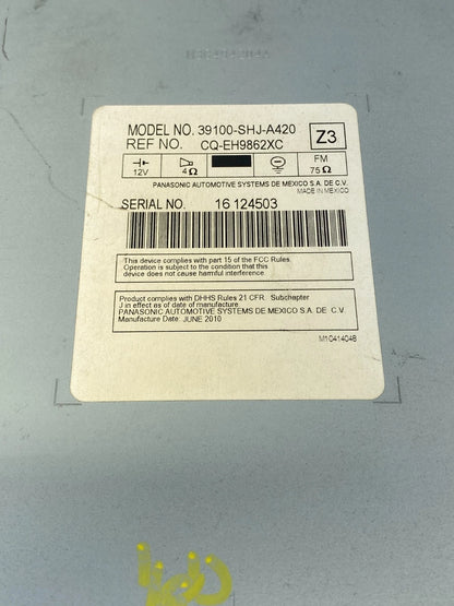 05-10 HONDA ODYSSEY EX-L RADIO 6 DISC CD CHANGER PLAYER MP3 39100-SHJ-A420 OEM