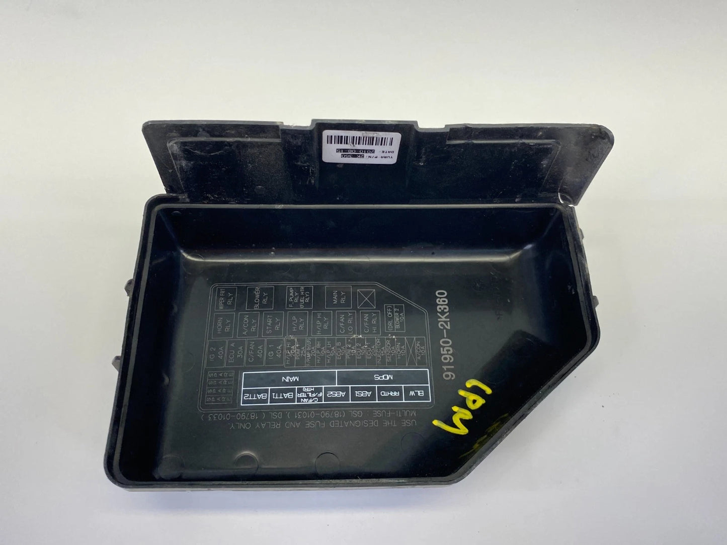 2010-2013 KIA SOUL 2.0L L4 A/T ENGINE COMPARTMENT FUSE BOX CAP COVER LID OEM