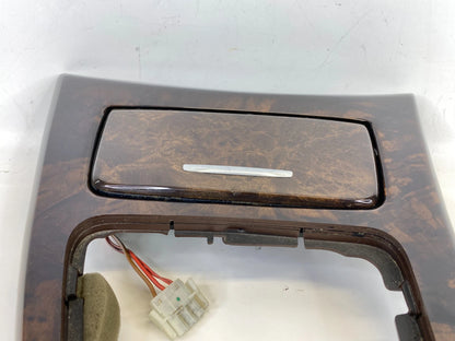 07-12 BMW 328i WALNUT CENTER CONSOLE SHIFT SHIFTER BEZEL PANEL TRIM 7129547 OEM