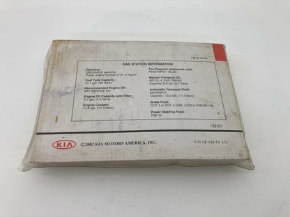2003 03 KIA SORENTO WARRANTY INFORMATION OWNERS MANUAL OEM