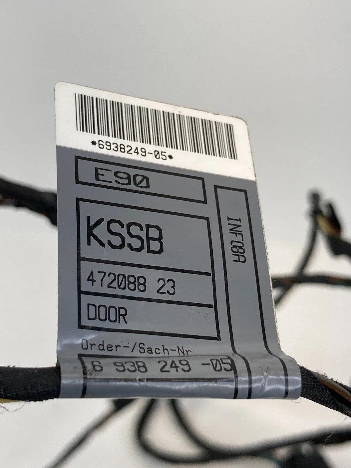 2007 2008 BMW 328I REAR RIGHT PASSENGER SIDE DOOR WIRE HARNESS CABLE 6930633 OEM