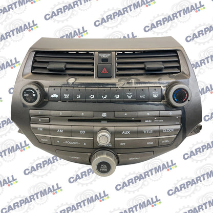 08-11 Honda Accord AM FM CD Player Radio Receiver W/ Air Vent 77260TA0A030 OEM