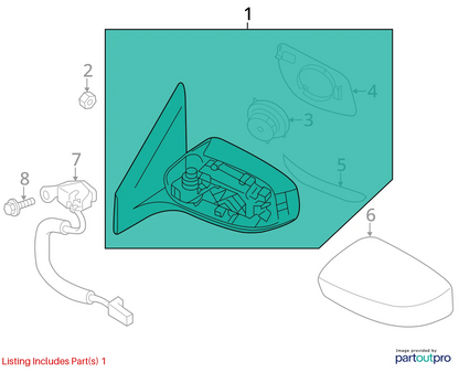 2013-2015 NISSAN SENTRA DRIVER SIDE VIEW POWER DOOR MIRROR LH OEM 963023SG0B