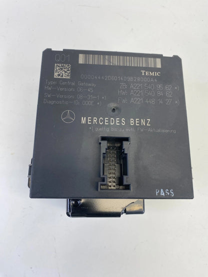 07-14 MERCEDES S-CLASS CL550 CENTRAL GATEWAY CONTROL MODULE UNIT 2215409562 OEM
