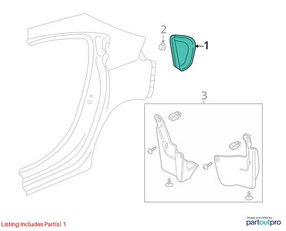 17-19 CHEVY CRUZE HTBK REAR LEFT EXTERIOR MOLDING PANEL TRIM COVER 13469517 OEM