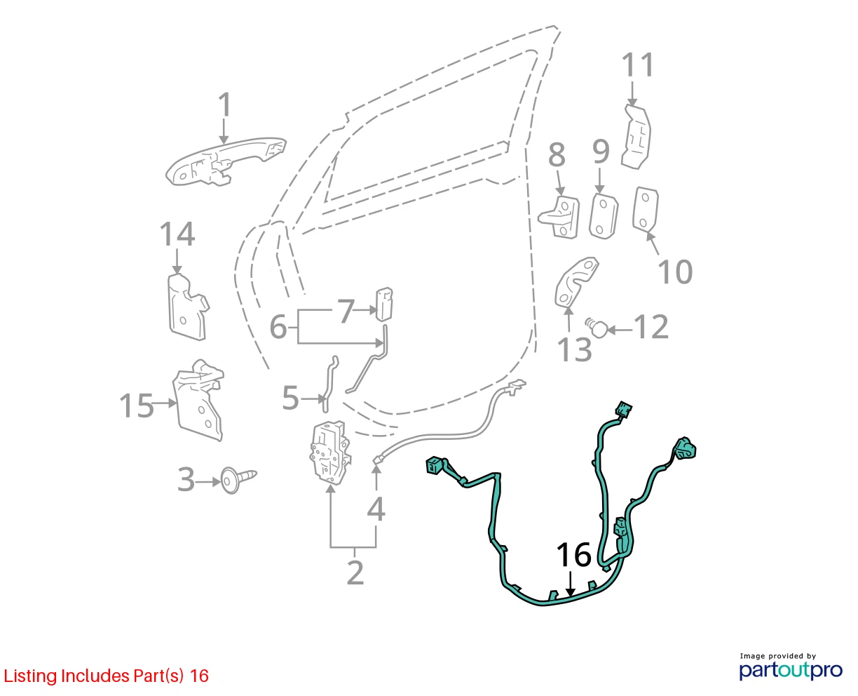 2006-2013 CHEVROLET IMPALA REAR LEFT DOOR WIRING HARNESS LOOM PLUG OEM 15892663