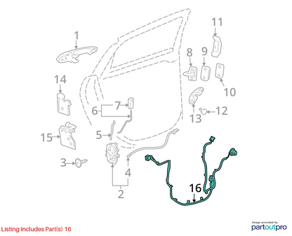 2006-2013 CHEVROLET IMPALA REAR LEFT DOOR WIRING HARNESS LOOM PLUG OEM 15892663