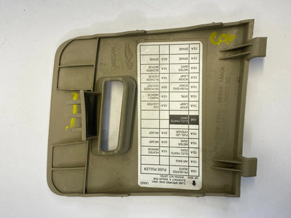 09-14 NISSAN MURANO DASH INSTRUMENT PANEL FUSE BOX DOOR LID COVER 689641AA0A OEM