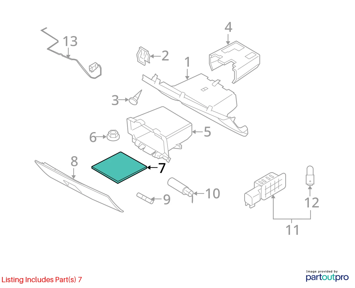 2004-2011 VOLVO S40 GLOVE BOX STORAGE COMPARTMENT RUBBER MAT LINER INSERT TRAY