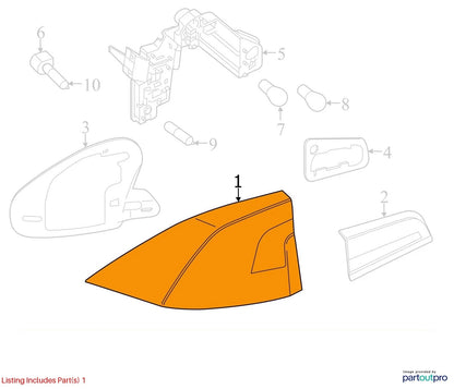 2011-2018 VOLVO S60 SEDAN RIGHT OUTER QUARTER TAILLIGHT ASSEMBLY 30796268 OEM