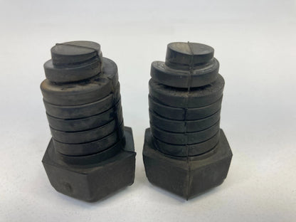 2002-2007 JEEP LIBERTY FRONT HOOD BUMPER RUBBER ADJUST PAIR SET OEM