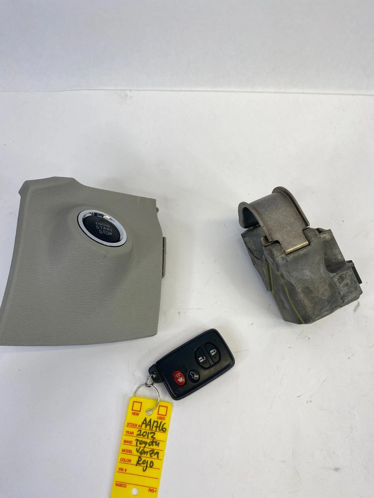 2009-2015 TOYOTA VENZA IGNITION START/STOP BUTTON SWITCH ACTUATOR W/ BEZEL TRIM