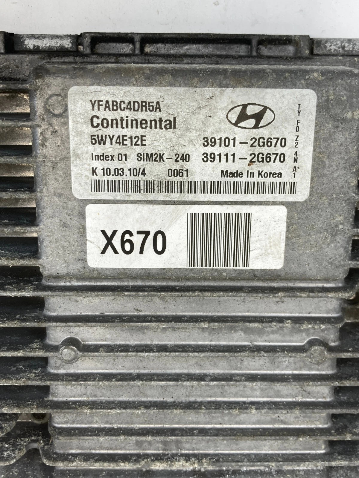 2011-2013 HYUNDAI SONATA 2.4L AT ENGINE CONTROL MODULE ECM ECU 39111-2G670 OEM