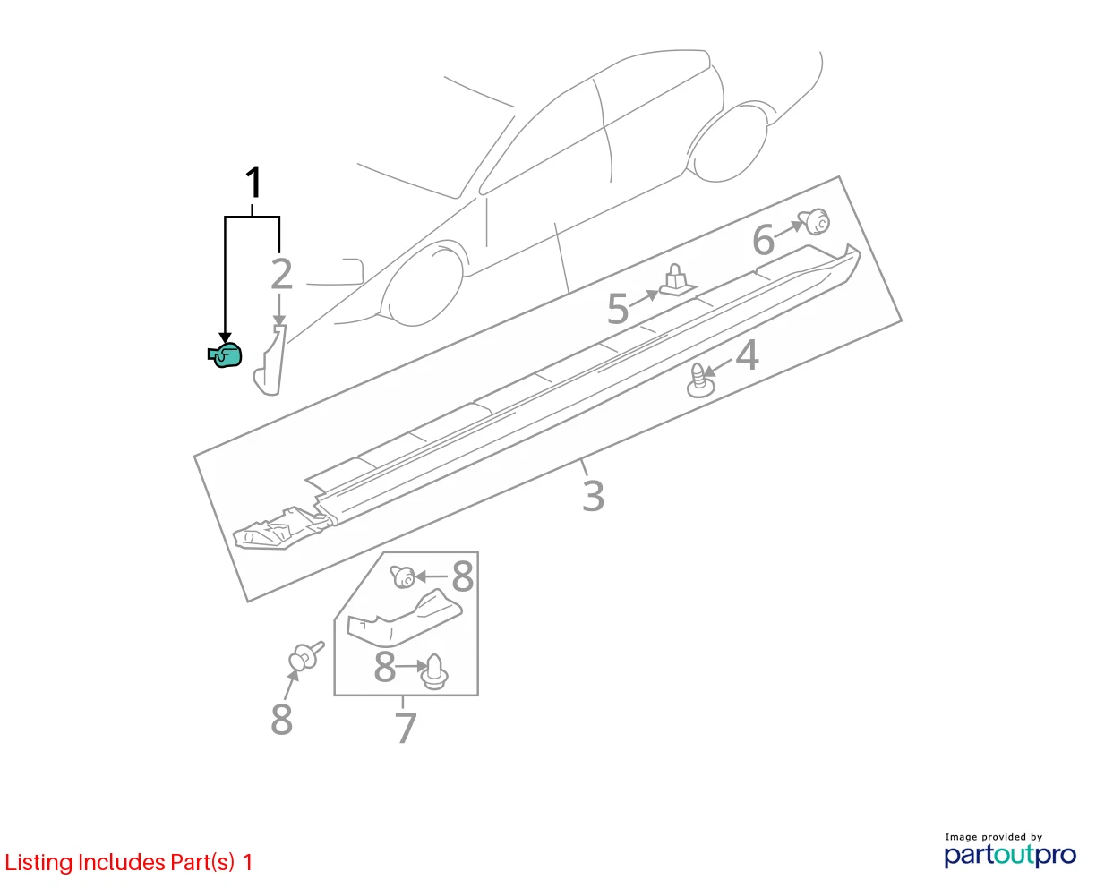 2004-2012 MITSUBISHI GALANT FRONT LEFT MIRROR GARNISH FILLER MOLDING MR598897