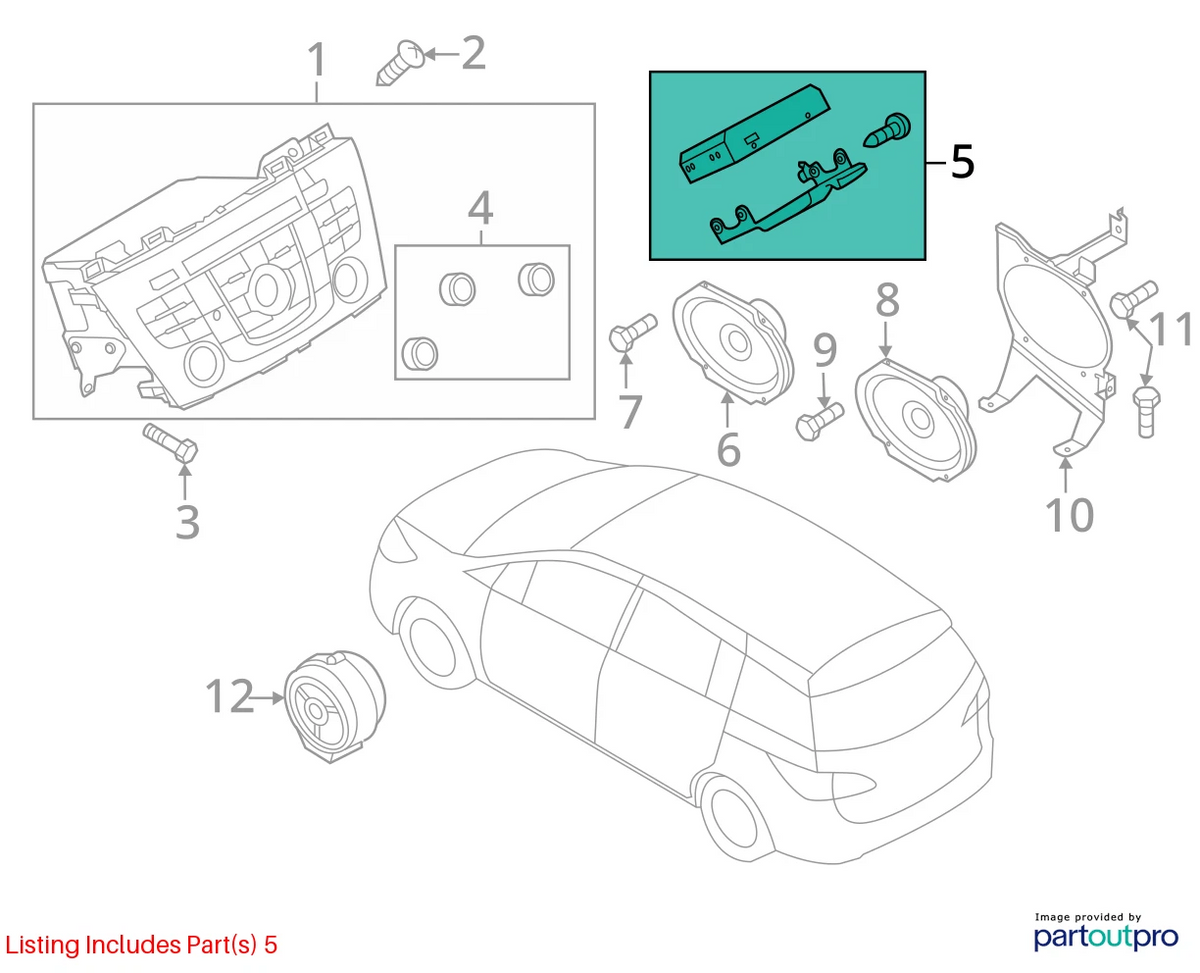 2012 2013 MAZDA 5 BLUETOOTH ANTENNA ADAPTER AUDIO SYSTEMS MODULE CG36-66-DRX