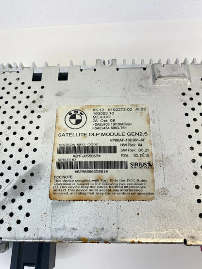 09 10 BMW 535I XDRIVE SIRIUS SATELLITE RADIO RECEIVER CONTROL MODULE 65129192273