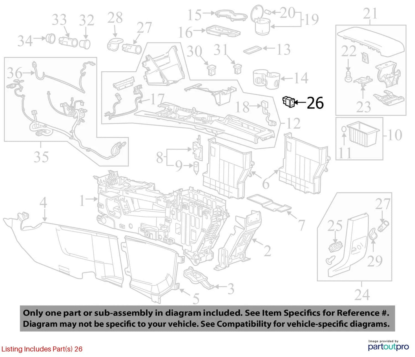 2012-2017 CHEVROLET EQUINOX USB AUX AUDIO PORT MODULE FRONT OEM FACTORY 22836649