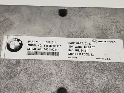 02 03 04 05 BMW 745LI PHONE TRANSMITTER RECEIVER CONTROL MODULE MOTOROLA 6929241