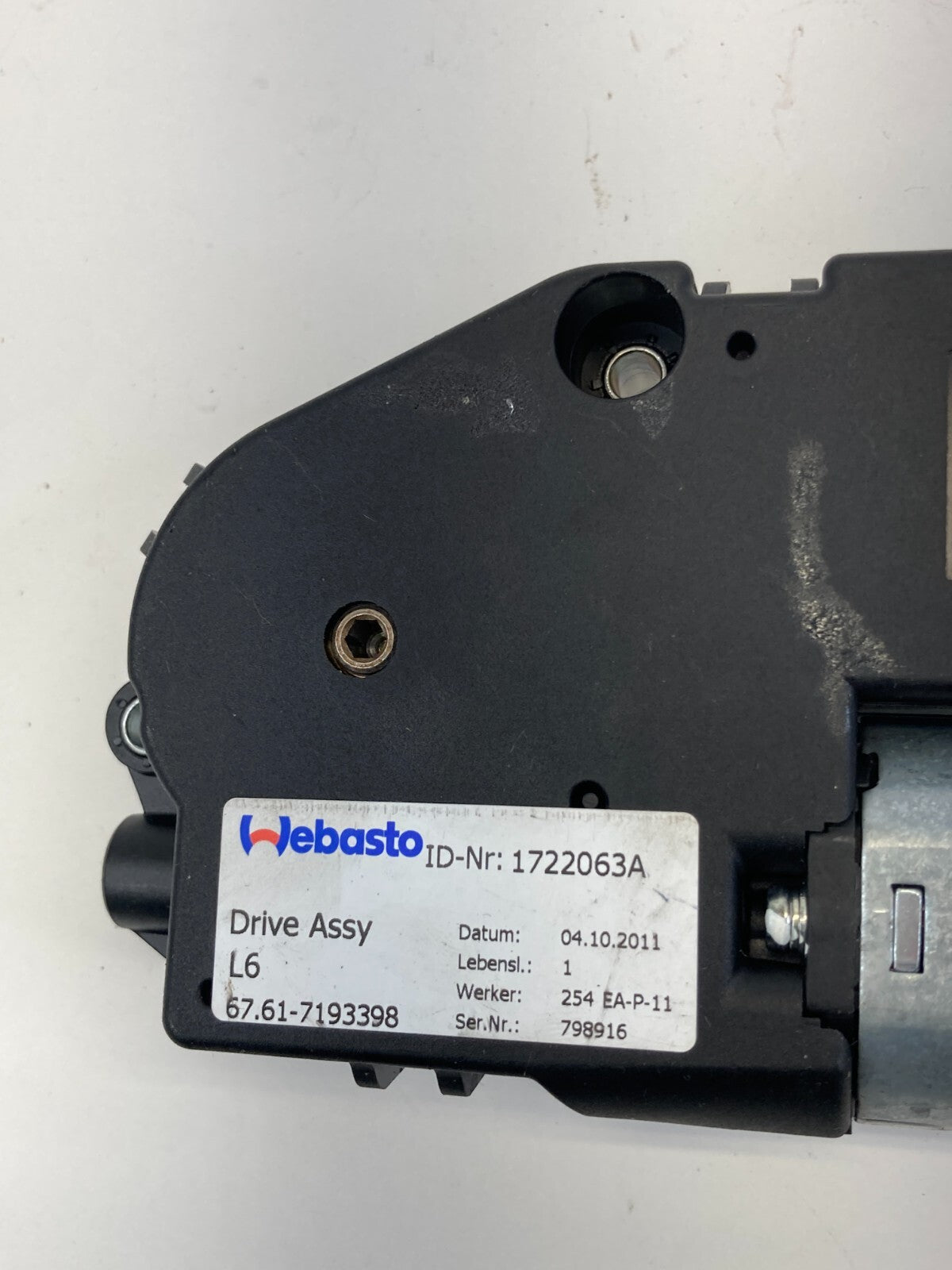 2009-2012 BMW 328i xDrive Sunroof Sun Roof Motor Drive Assy 6761-7193398 OEM