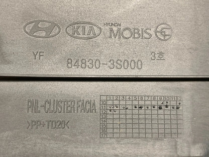 2011-2014 HYUNDAI SONATA SPEEDOMETER CLUSTER VISOR PANEL TRIM 84830-3S000 OEM