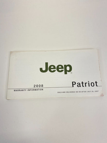 2008 Jeep Patriot Owners Manual Guide Warranty Information book w/ Case OEM