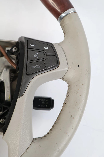 2011-2015 TOYOTA SIENNA STEERING WHEEL W CRUISE & AUDIO CONTROL LEATHER WOOD OEM
