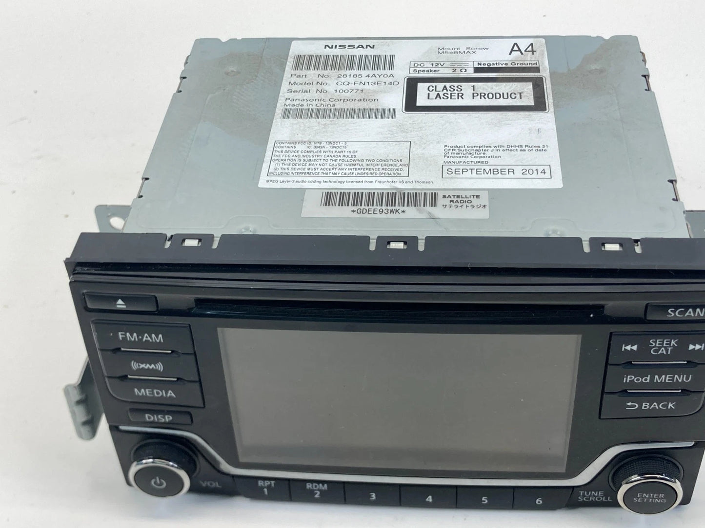2015-2017 NISSAN QUEST AM FM RADIO STEREO UNIT 5 INCH SCREEN 28185-4AY0A OEM