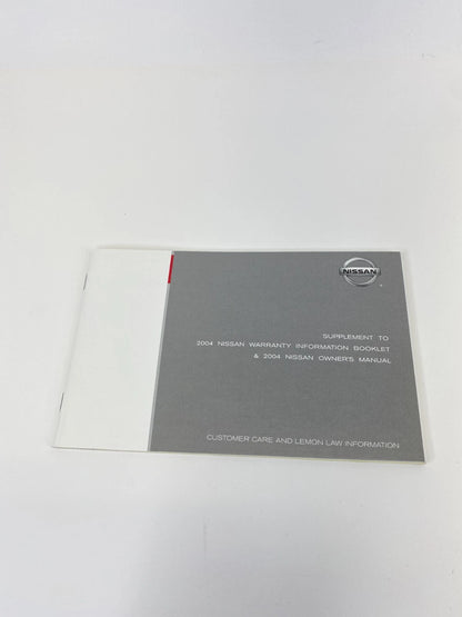 2004 04 NISSAN XTERRA OWNERS MANUAL GUIDE BOOK WARRANTY INFORMATION W CASE OEM