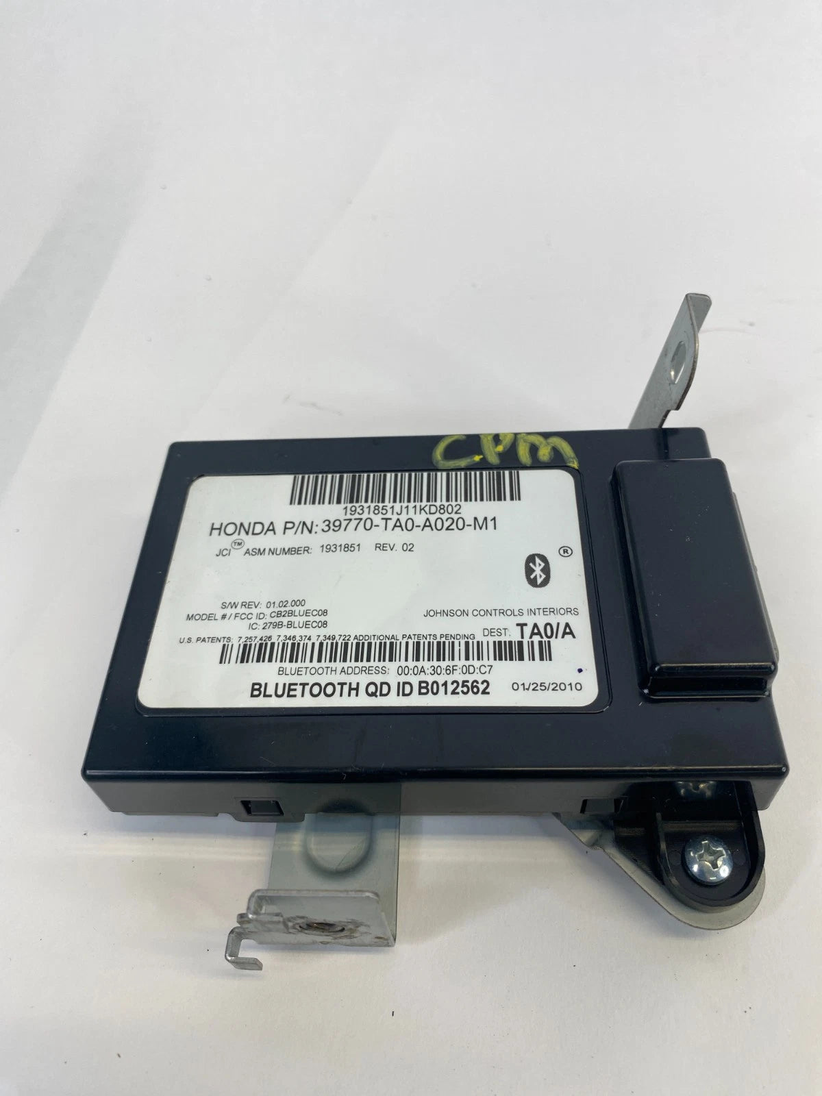 2008-2012 HONDA ACCORD COMMUNICATION BLUETOOTH MODULE 39770-TA0-A020-M1 OEM
