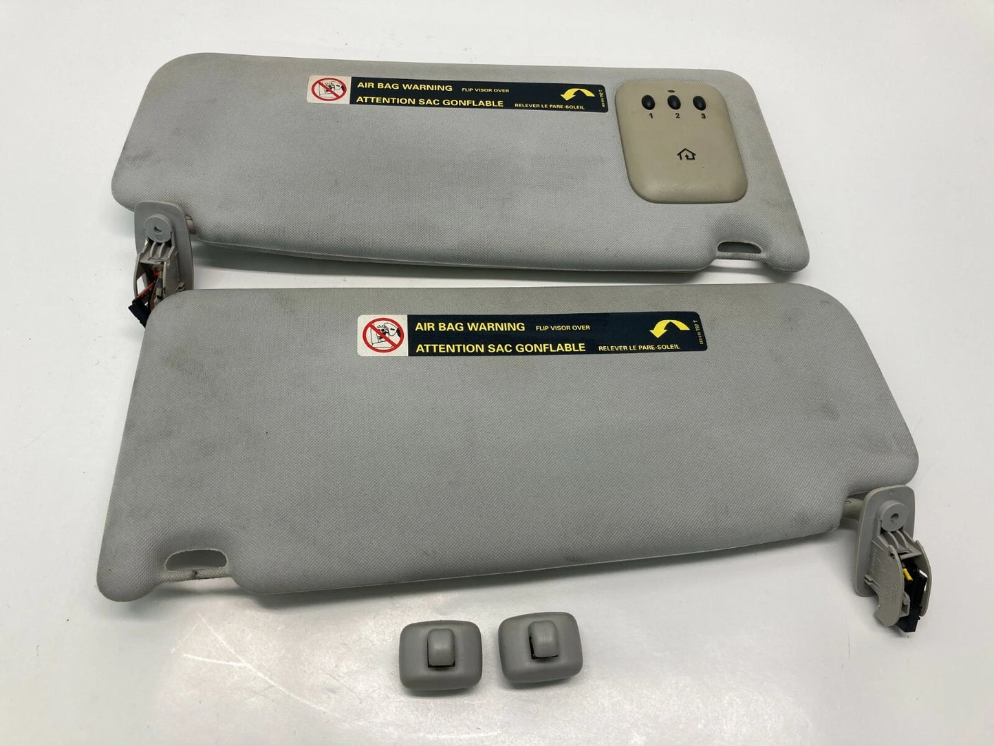 1998-2004 AUDI A6 QUATTRO SUNVISOR LEFT & RIGHT SUN VISOR SET CLOTH W/ HOMELINK