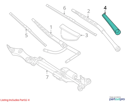 2004-2007 BMW 530I LEFT SIDE WINDSHIELD WIPER ARM COVER 61617037356 OEM