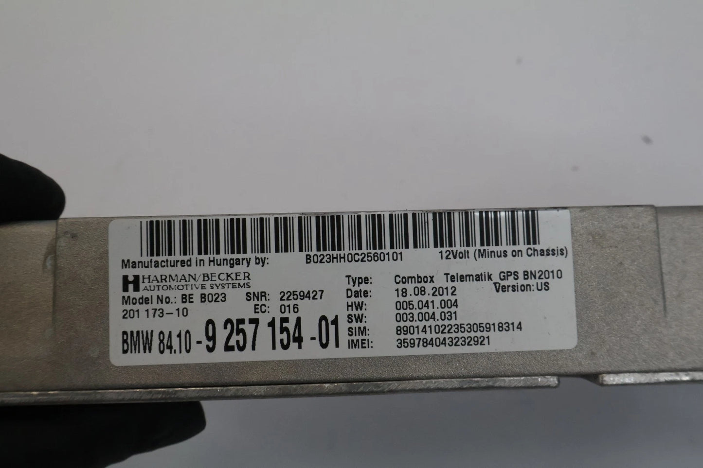 11-16 BMW 528I COMBOX TELEMATICS COMMUNICATION CONTROL MODULE 84109257154 OEM