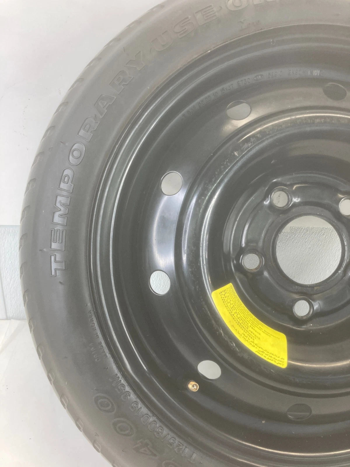 2010-2013 KIA FORTE KIA FORTE EMERGENCY SPARE TIRE DONUT WHEEL T125/80D15 95M