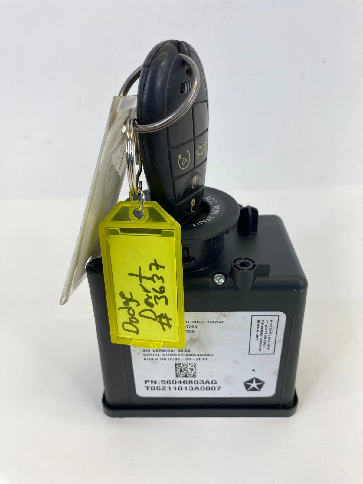 2013-2016 DODGE DART IGNITION SWITCH CONTROL RECEIVER NODE W/ KEY 56046803AG OEM