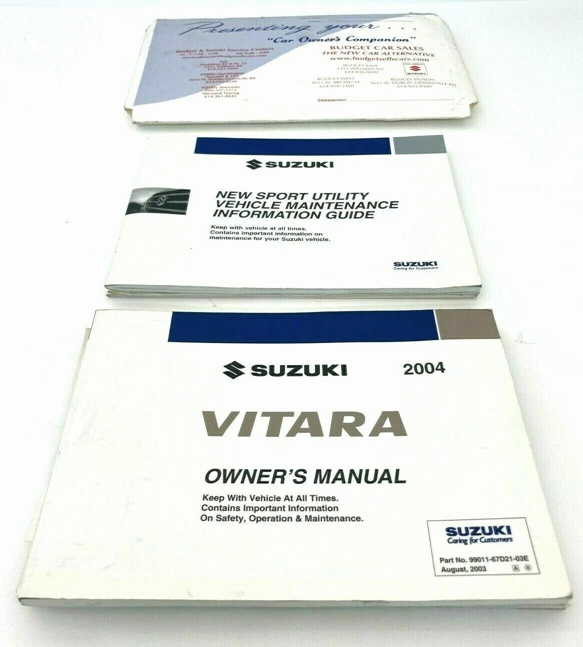 2004 04 SUZUKI VITARA LX OWNERS MANUAL INFORMATION GUIDE BOOK SET OEM